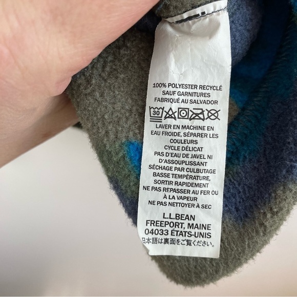 LL Bean Women's Mountain Classic Fleece 1/2 Zip Pullover Camo - Picture 5 of 6